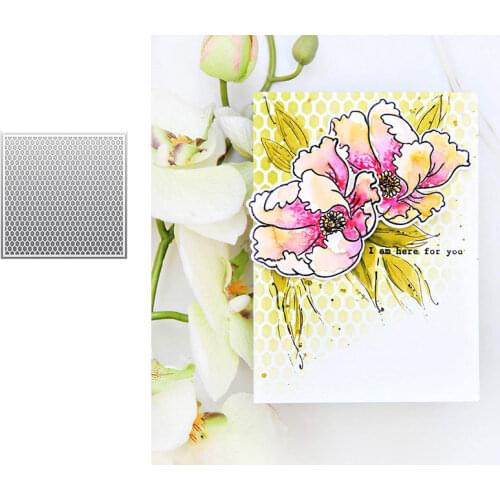 Hexagon background pattern cutting dies &stamps scrapbook dariy decoration stencil embossing template diy greeting card Albums