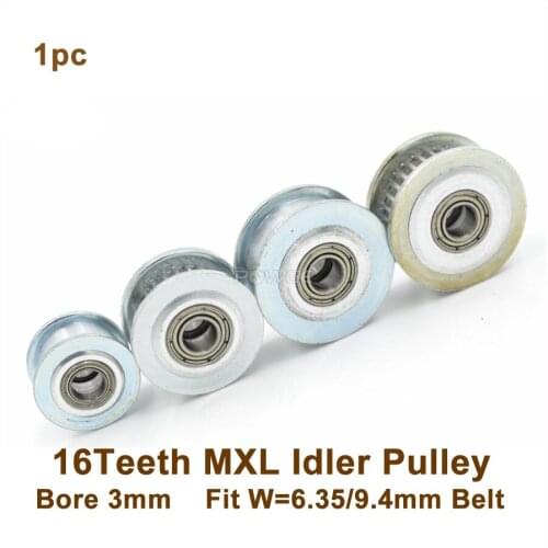 Powge 16 Teeth MXL Idler Pulley Passive Pulley Bore 3mm Fit MXL Timing Belt 16T 16Teeth MXL Tension Pulley 16-MXL