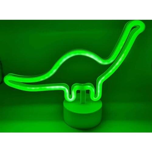 Dinosaur Shaped 3D LED Night Light with Green Lamp Battery Powered Baby Nursery Nightlight for Kids' Room Birthday Gifts