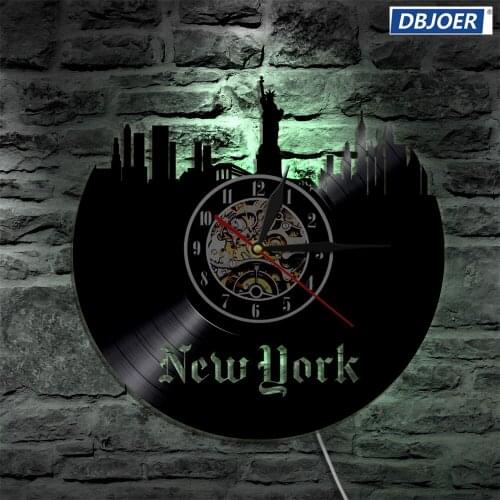 LED Vinyl Clock Lighting Color Change Wall Light Remote Control Modern Backlight Cool Living Room Interior