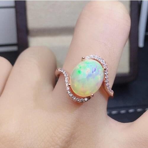 The Best Party Gift Real Natural High Quality Opal Ring 925 Sterling Silver Classical Opal Ring