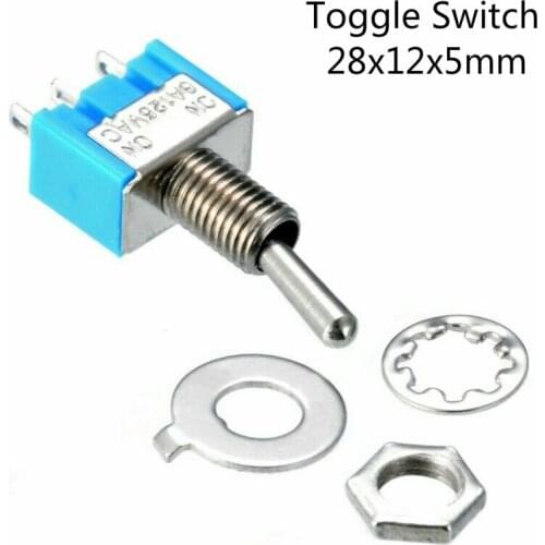 10pcs Blue SPDT Latching On/On 2 Position Switch Miniature Toggle Switches AC 125V/3A For Switching Lights Motors