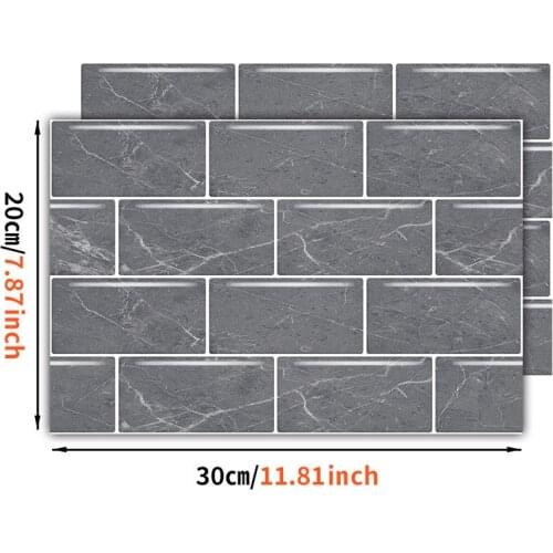 12/24pcs Marble Grain Floor Sticker 3D Wall Sticker 30x20cm Home DIY Decoration Stickers Self-Adhesive Waterproof PVC Wallpaper