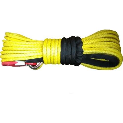 12mm 30meter synthetic uhmwpe rope winch line with hook