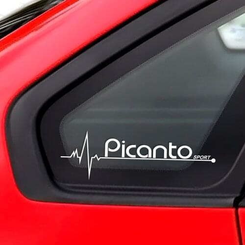 2PCS Car Sport Stickers Side Window Decor Decals For Kia Picanto Waterproof Reflective Car Stickers And Decals Car Accessories