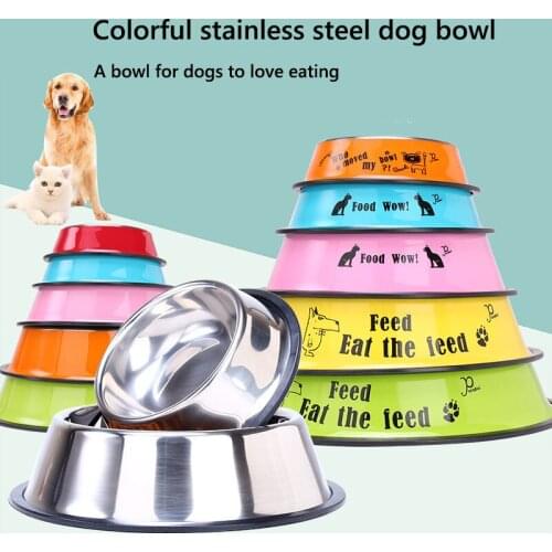 2020 new Stainless Steel Non-slip Feeding Bowl For Pets Anti-fall And Anti-bite Dog Bowl And Cat Anti-fall Feeding Bowl