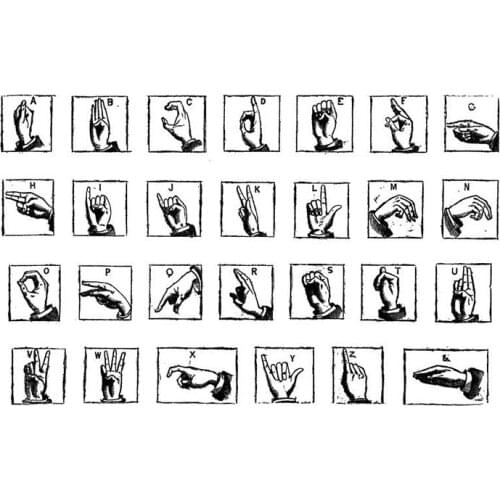 26 Letter Sign Language Clear Stamps Mini Fingerspelling Finger Language Transparent Stamps