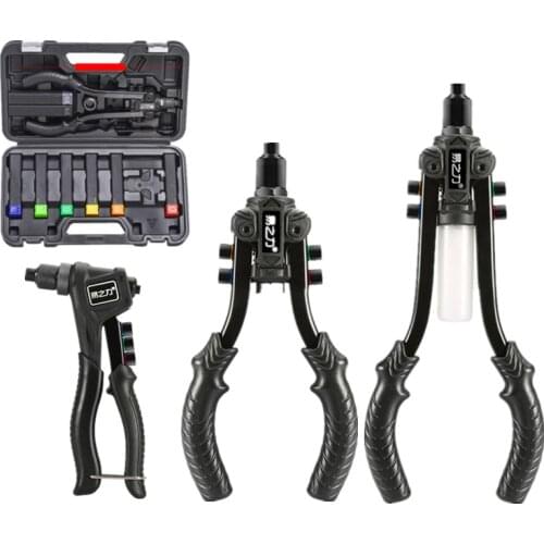 3 in 1 Riveter Set Double Insert Heavy Manual Riveter Gun Hand Rivet Tool Kit M3/M4/M5/M6/M8/M10 Labor-saving With 4.0 Rivets