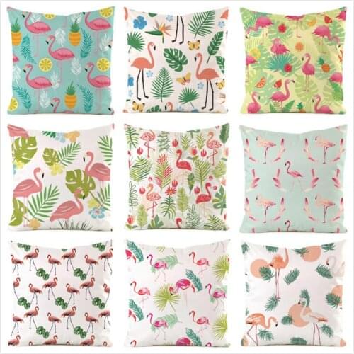 45cm*45cm **Flamingo** Inimitated Silk Fabric Throw Pillow Covers Couch Cushion Cover Home Decorative Pillows Pillow Case