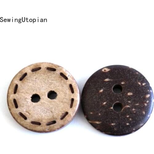 50PCS 11.5-25mm Coconut Button 2 Hole Clothes Buttons Accessories Hand Sewing Button Decorative for Clothing Coat Suit Crafts