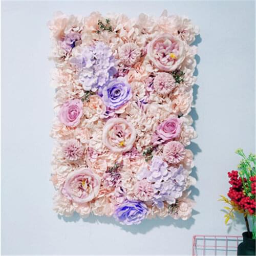 60x40cm Artificial Flowers DIY Wedding Decoration Flower Wall Panels Silk Rose Flower Pink Romantic Wedding Backdrop Decor