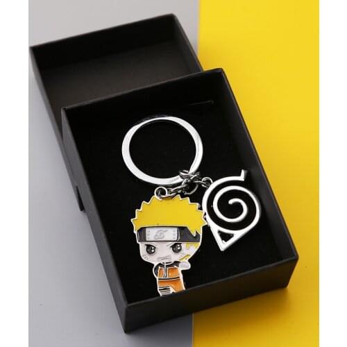 NARUTO Keychain Anime Key Chain Akatsuki hat Key Ring Red Cloud Pendant Chaveiro Jewelry Souvenir Gift For Fans