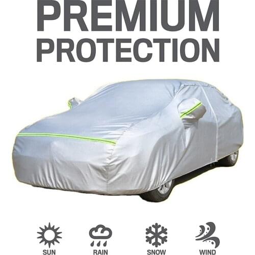 Car Cover Full Sedan Covers with Reflective Strip Sunscreen Protection Dustproof &Waterproof UV Scratch-Resistant Universal