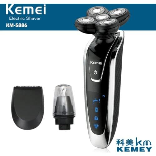 Kemei rechargeable electric shaver men shaving machine 5D nose hair trimmer washable electric razor face care beard shaver