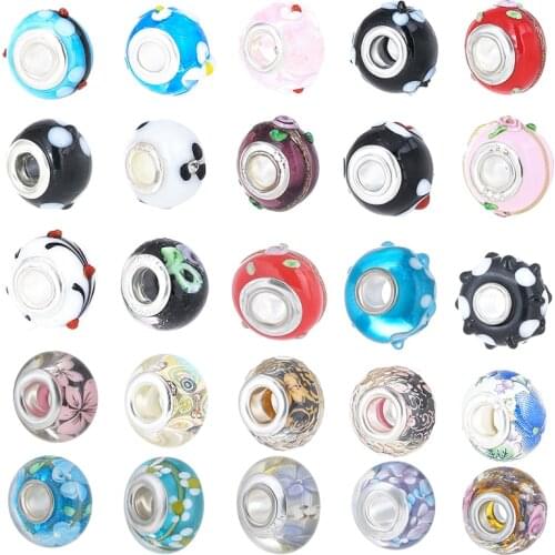 2Pcs/Lot Printing Flower Murano Glass Charms Beads Fit Original Bracelets & Necklaces For Women DIY Jewelry 2021 Spring Style