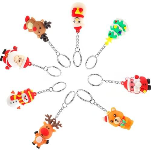 Children Christmas Gift Santa Claus Elk Snowman Keychain Merry Christmas Navidad Christmas Decoration New Year Decoration