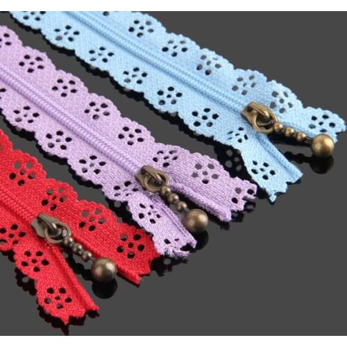 Dophee 10Pcs 20cm DIY Nylon Coil Lace Zipper Zippers + Puller for Tailor Sewer Craft Bag Womens Fashion