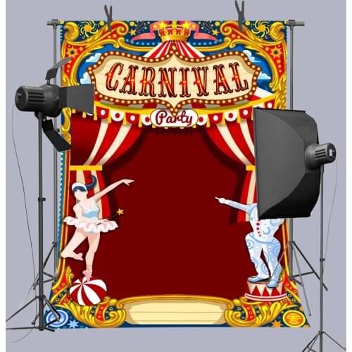 Photography Backdrop Circus Fiesta Theme Elephant Giraffe Lion Zebra Background Birthday Party Party Supplies Banner Decoration