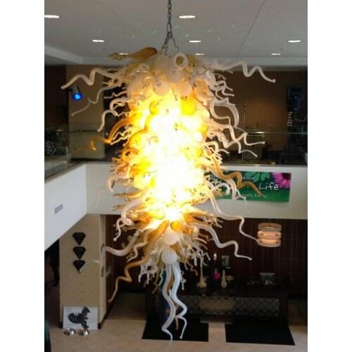 Girban Brand New Arrival 110/240v AC Led Vintage Honey Yellow Blown Glass Chandelier Lamps