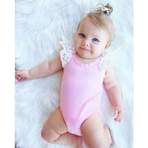 Cute Newborn Toddler Infant Baby Girl Lace Bodysuit Cotton One Pieces Casual Solid Clothes