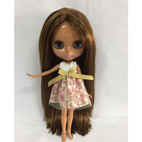 Joint body Nude blyth Doll,Factory doll black skin 1 Fashion doll Suitable For DIY brown hair Straight hair332