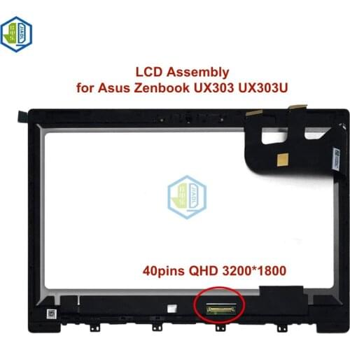 New 13.3 Laptop LCD Screen Matrix Assembly Touch for ASUS ZenBook UX303 UX303UA UX303LA UX303LN N133HSE-EA3 30pins 1080p 40pins