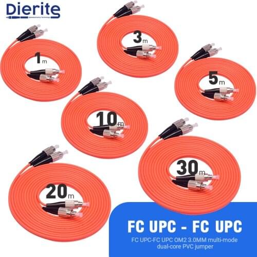FC UPC To FC UPC Multimode Duplex OM2 3.0MM Optical Jumper Fiber Optic Patch Cord High Quality Stable Transmission 3M 5M 10M 30M