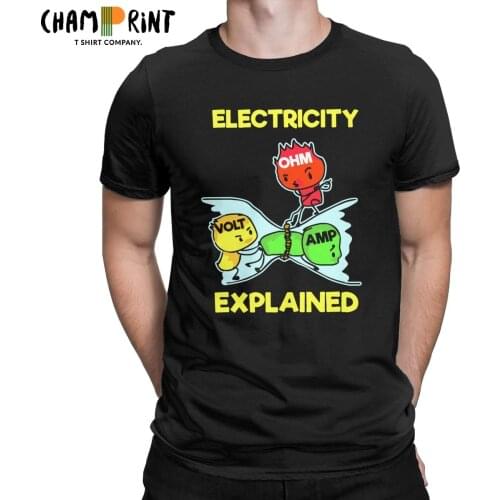 Electricity Explained Science Shirt For Geeks Men T Shirt Ohms Law Fashion Tee Shirt Pure Cotton Plus Size T-Shirts Clothing