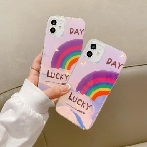 Laser Rainbow Phone Cases for iPhone 12 Pro Max 11 pro max X XS XR 7 8 Plus Shell Soft Cover