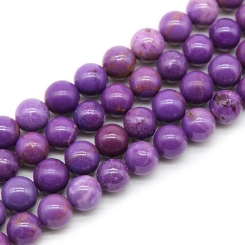 AAA Natural Purple Phosphosiderite Stone Semi Precious Selectable Round Beads 6-12mm DIY Loose Beads For Jewelry Making 15"