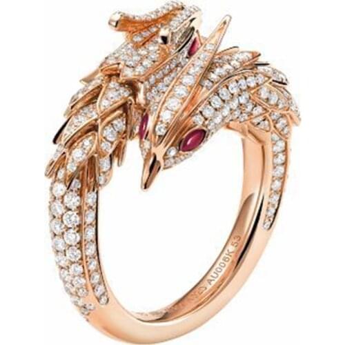 2020 New Creative Design Dragon Phoenix Couples Adjustable Rings For Charm Women Romantic Valentines Day Gifts Accessories