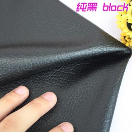 Black Big Lychee Pattern PU Synthetic Leather Faux Leather Fabric Upholstery Car Interior Sofa Cover 54" Wide Per yard