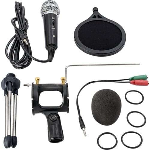 Professional Recording Condenser Microphone mobile phone microphone 3.5mm Jack microfone for Computer PC Karaoke iphone Android