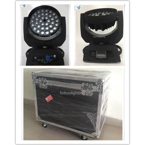 8 pieces professional led stage lights moving head 36x18w led moving head 6in1 rgbwa uv zoom led wash flight case