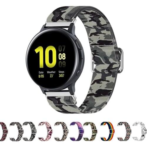 Nylon Elastic Printiing Strap For Galaxy Watch Active2 40mm Bands Active 2 44mm Band 20mm for Galaxy Watch Active 3 watchband