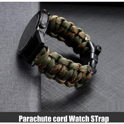 22mm Sport watchband For Huawei GT1 2e 46mm watch 2pro Survival Rope Metal Bolt Clasp Samsung Galaxy Watch 46mm Gear S3 Bracelet