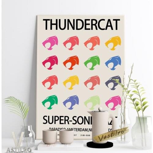 Thundercat Famous Guitarist Gig Poster Stephen Lee Bruner Super-Sonic Jazz Music Wall Picture Leopard Head Abstract Wall Decor