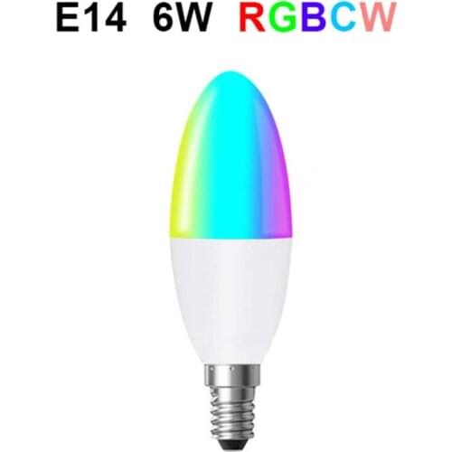 Tuya Zigbee 3.0 Smart E14 LED Candle Light Bulb RGB+W+C Dimmable Work With SmartThings Echo Plus Alexa Home Assistant Smart Home