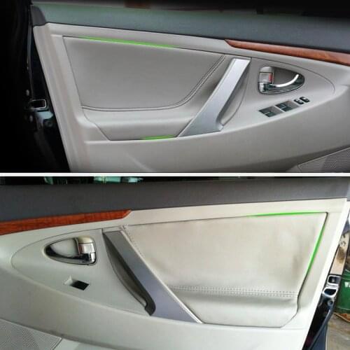 Car Interior Door Panel Microfiber Leather Cover Trim For Toyota Camry 2006 2007 2008 2009 2010 2011 2012