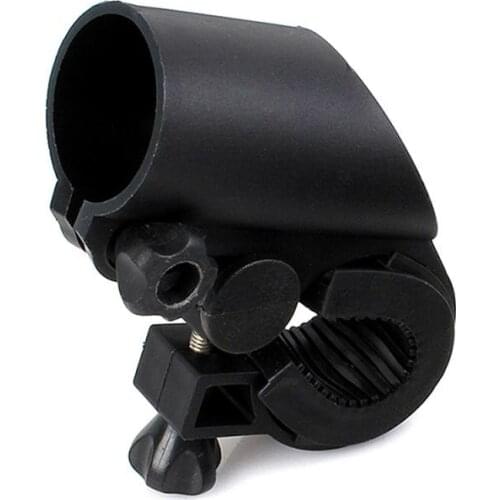 Black Rubber Bike Front Lamp Light Clamp Headlight Holder Rotatable Swivel Bicycle LED Flashlight Torch Mount Holder Clip