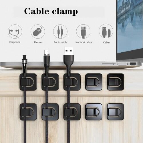 18 pcs Cable Cord Wire Line Desk Wall Organizer Clips Data Lines Adhesive Clamp Fixer Fastener Tidy Holder Data line Winder