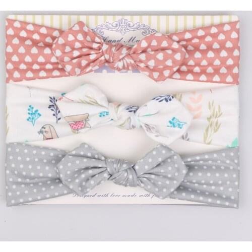 3pc/lot Fashion Flower Print Headband for Kid Dot Swan Print Stretch Head Band Cartoon Girls Head Wrap Geometric Floral Hairband