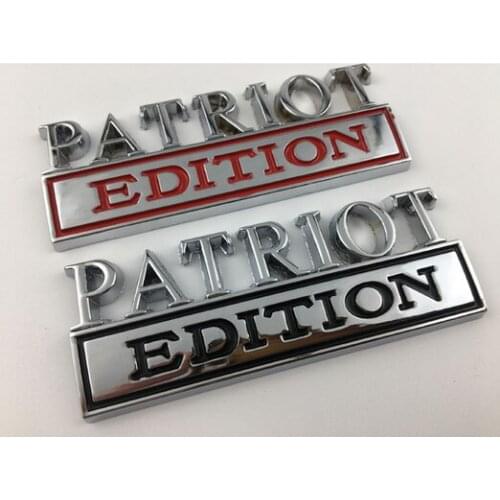 3D Silve Metal PATRIOT EDITION Emblem Auto Trunk Fender Badge Decal Stickers Car Accessories
