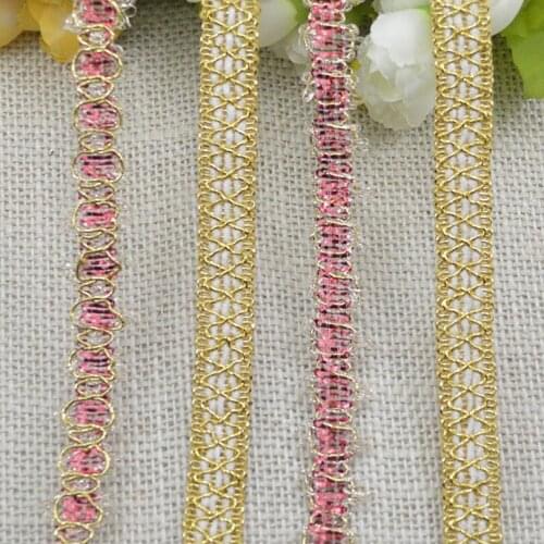 40Metre 13mm High Quality Gold Centipede Braid Lace Trim Encaje DIY Clothes Accessories Puntilla Webbing Ribbons Cinta De Encaje