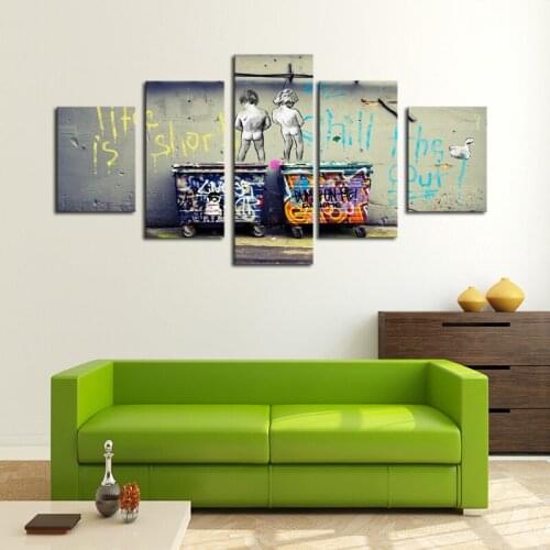 5 board Banks art life is short chill duck out of the wall cheap child bin wall picture home decoration art
