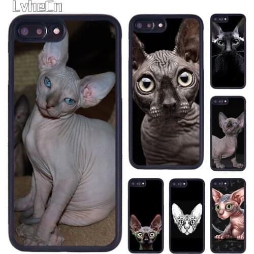 LvheCn FUNNY NAKED CAT SPHINX phone Case For iPhone 5 6S 7 8 Plus 11 12 Pro X XR XS Max Samsung galaxy S6 S7 S8 S9 S10 plus