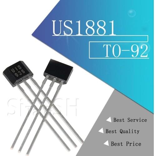 20pcs U18 US1881 TO-92 OH188 1881 U18 TO92 Hall Effect Sensor Magnetic Detector Hall Sensor Motor