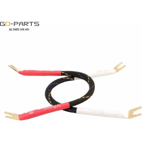 Hi-End Speaker Jump Cable Bridge Cable Gold Plated Plug Fork Spade to Spade DIY for Amplifier Audio Binding posts
