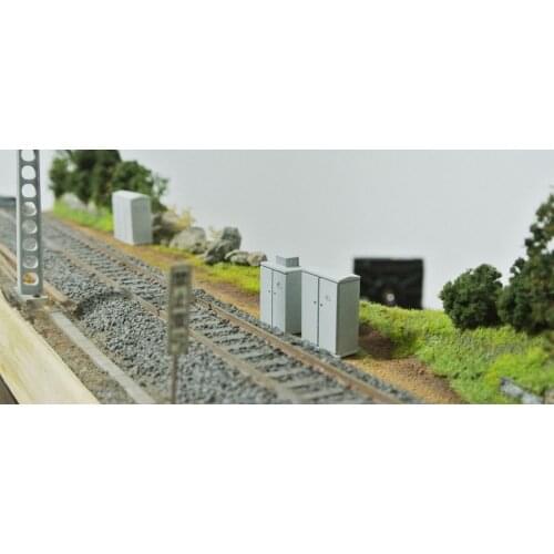 HO 1/87 Various distribution boxes electrical cabinets train station scenes railway simulation models