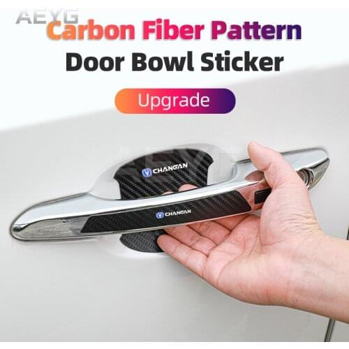 Carbon Fiber Car Door Handle Anti-Scratches Sticker Vinyl Protective Decals For Changan CS55 CS75 CS95 CS35 Car Exterior Films